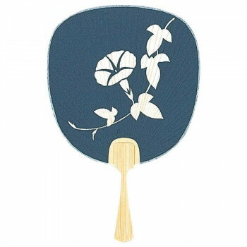 日本製(MADE IN JAPAN) うちわ 朝つゆ (青) 片面透かし 2811