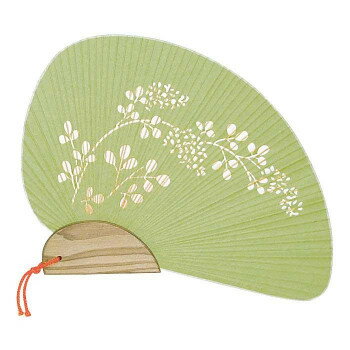 日本製(MADE IN JAPAN) うちわ 花ことば (萩) 千鳥型 2864