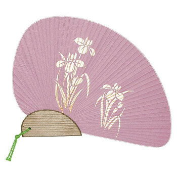 日本製(MADE IN JAPAN) うちわ 花ことば(アヤメ) 千鳥型 2865