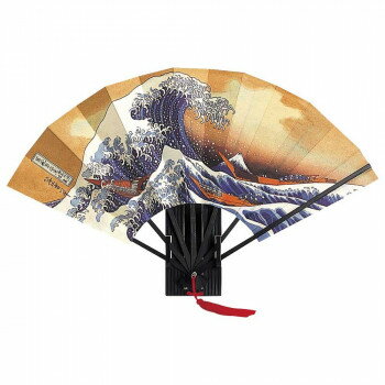 日本製(MADE IN JAPAN) 飾り扇 波 裏 (箱・立て付) 5510