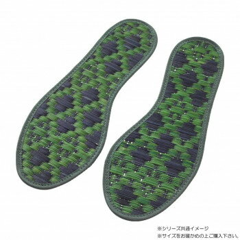 い草インソール 男性用 Lサイズ GN バジル柄 不織布タイプ 21-115-06