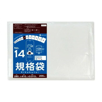 ECO TAI　エコ袋　No.14　規格袋 FA-14 半透明 200枚×50冊