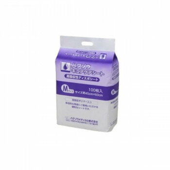 ハクゾウメディカル ハクゾウキュアケアシート(高吸収ディスポシート) Mサイズ 45×60cm 100枚入 3147016