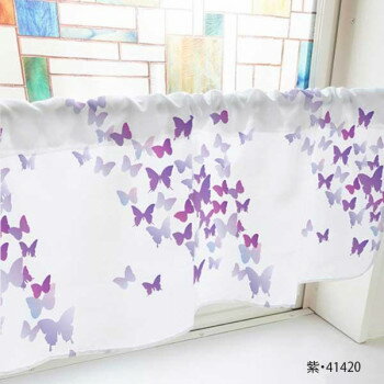 カフェカーテン ちょうちょ 800×450mm　紫・41420