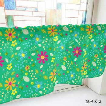カフェカーテン 種 800×450mm　緑・41612