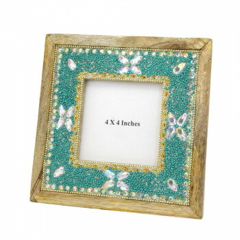 ビーズウッドフレーム スクエア ターコイズ 14921801082
