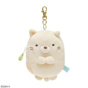 산엑스 San-x 스미코구라시 고양이 봉제인형 릴 첨부 패스 케이스 PB69304