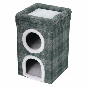 不二貿易　（C/D:53720） ペットハウス 2ルーム ルーフベッド付 グレーチェック