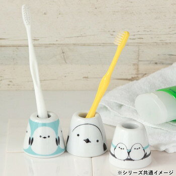 ELMONO（家具 ラグ カーペット）の三郷陶器 シマエナガ ハブラシ立て(しましま) 6832-31｜アングル2