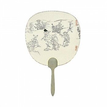 日本製(MADE IN JAPAN) うちわ 鳥獣戯画 烏帽子 2222