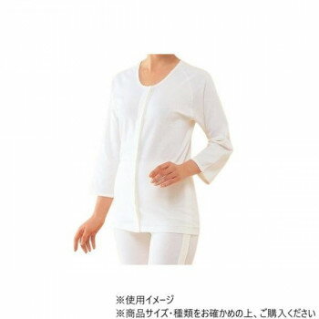 神戸生絲　婦人前開き7分袖(ホック式)L No.50F ワンタッチ肌着オフ白