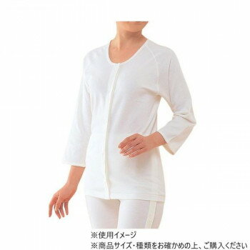 神戸生絲　TioTio/婦人前開き7分袖(マジック式)M TT50 ワンタッチ肌着　オフ白