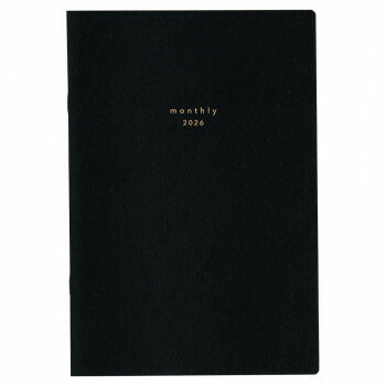 2026年 手帳 ダイアリー isshoni.マンスリー B6 ブラック E8032