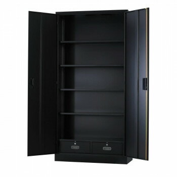 豊國工業 36型両開き(引き出し付き) TS-36HDN-MB マットブラック