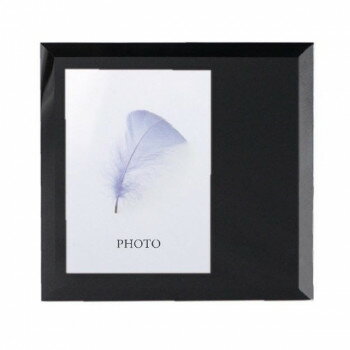 フラワーアレンジ フォトグラス スクエア ブラック K-2641