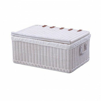 ラタン蓋付きバスケット Lサイズ GK520LWW(3.0)