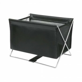 日本製 SAKI(サキ) ミニサイドワゴン合皮×メッシュ ブラック R-365