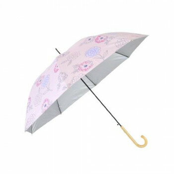Umbrella - 三国 グラスファイバー骨　裏UVシルバーコーティング雨晴兼用大きめ傘 Anemone ピンク S1712206
