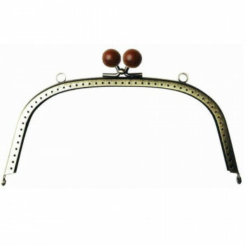 ソウヒロ joint クラフトパーツ レアウッド玉付き口金(アンティークゴールド) 型紙付き 123/茶マーブル..