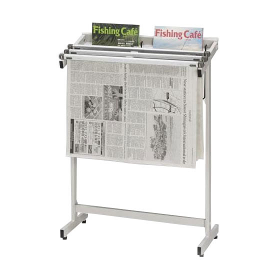 ナカキン　新聞架　3本掛　マガジンラック付　533S-WG