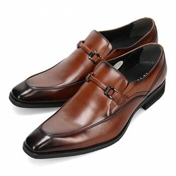 ルーテシア LUTECIA ロングノーズ スリッポン・ビジネスシューズ ブラウン 24.5cm LU7810