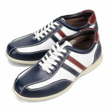 ヴィア カミーノ via cammino レースアップカジュアルシューズ ホワイト ネイビー 25.5cm VC7702