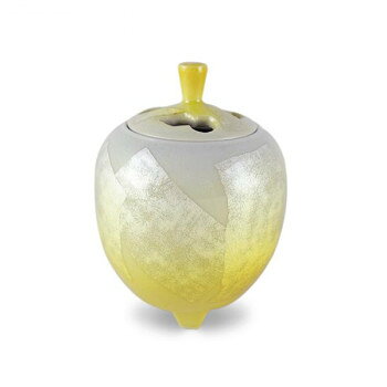 incense Burners - 日本香堂 香炉 銀彩イエロー(小) 九谷焼 79352