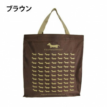 Tote Bag Type - 優美社　3L13-01　WHOLLY （ウォーリー） プリント角型手提げ大 ブラウン
