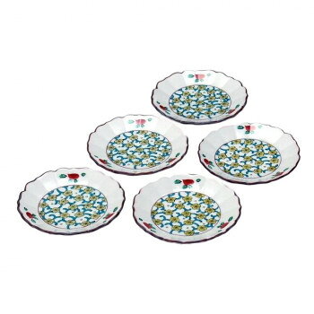 日本製伝統工芸九谷焼3.3号皿揃梅...