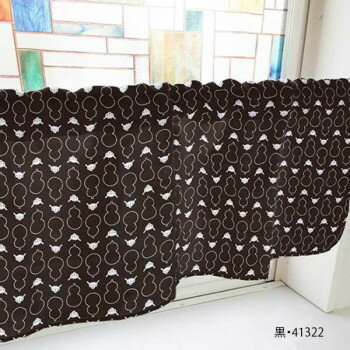 カフェカーテン ひょうたん 800×450mm　黒・41322