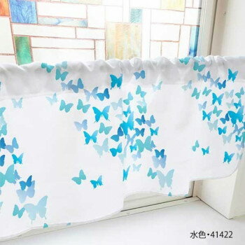 カフェカーテン ちょうちょ 800×450mm　水色・41422