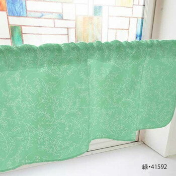カフェカーテン 植物 800×450mm　緑・41592