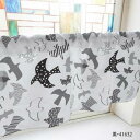 カフェカーテン 鳥 800×450mm 黒・41632