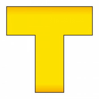 ユニット 床貼ラインプロT型(黄)　2枚1組 864-407(4.0)