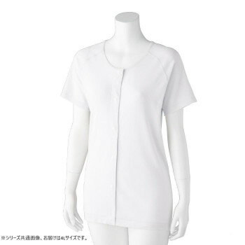 ケアファッション 3分袖ホックシャツ(2枚組)(婦人) ホワイト 4L 8986716