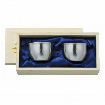 田辺金具 華 ぐいのみ 90ml 花 艶消し 桐箱2ヶセット 2808