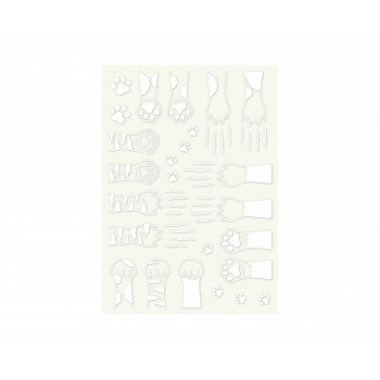 ヘルメットデコレーションシール　猫の手ホワイト　HG-HGS-103