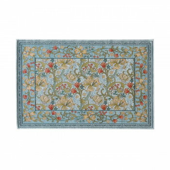 川島織物セルコン Morris Design Studio ゴールデンリリーマイナー マット 約60×90cm FH1708A B ブルー