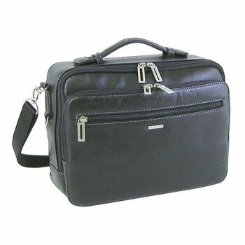 スワン SAXON 牛革 横型ショルダーバッグ(L) ブラック 05047