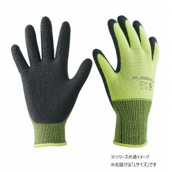 小野商事 エース 天然ゴム背抜き手袋 ラバーレックス イエロー 3双組 Lサイズ AG7883