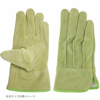 小野商事 エース 現場系女子 牛床革手袋 オイル 外縫い 内綿 ライム 女性用Mサイズ AG2553