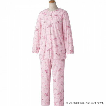 ケアファッション ワンタッチテープ+腰開きパジャマ(婦人) ピンク L 3864402