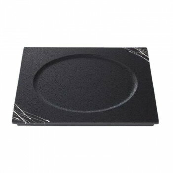 8.5寸玄武盛皿　黒クリタタキ白乱糸　55204890