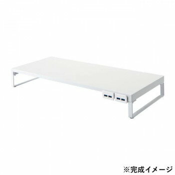 LIHIT LAB.(リヒトラブ)　机上台　幅590mm　USB3.0ハブ付　白　A-7334-0(3.0)