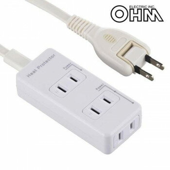 OHM 発煙ガード安全タップ 3個口 2m HS-T32HG3-W