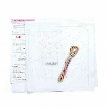 刺し子 花ふきんキット 桜と手まり(白) SK-484