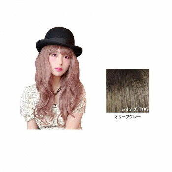 ★プリシラ オールカラーウィッグ ホイップカールロング CTA-100 耐熱　CTOG・オリーブグレー