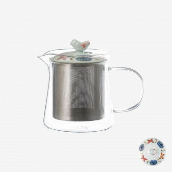 西海陶器 波佐見焼 ブルーメ SSガラスポット 赤・大　20424