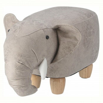 不二貿易　（C/D:16743） アニマルスツール キュートサイズ ゾウ ライトグレー