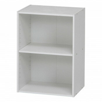 不二貿易　（C/D:96613） カラーボックス 可動棚2段 WH